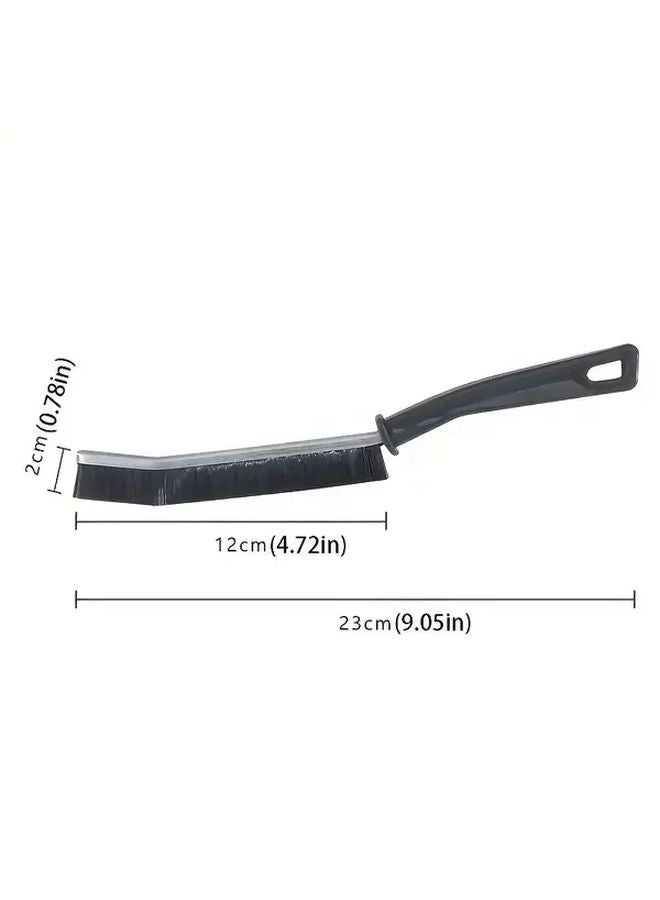 Black Stiff Bristle Crevice Brush Set 2pcs For Kitchen Bathroom Car Cleaning - Image 3